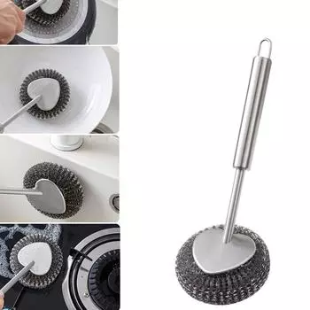 Metal Scrubbers Brush Washing Brush Scrubber Stainless Steel Scrubbers Kitchen Descaling 26.5X9.5CM