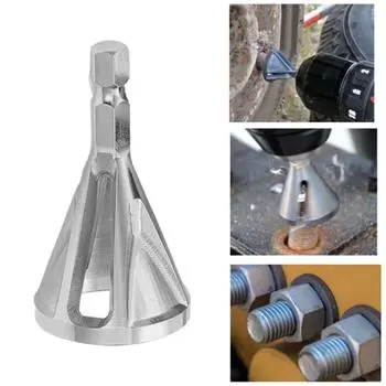 Metal Thread External De-Burring Tool Drill Bit Deburring For Repair Bolt Remove Burr Chamfer Tool Black hexagon