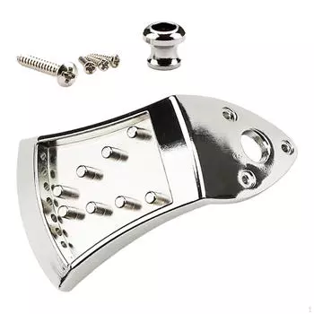 Metal Triangle Mandolin Tailpiece Musical Instrument Parts with Buckle and Screws
