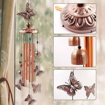 Metal Turtle Butterfly Dragonfly Wind Chimes Pendant Home Garden Decor Retro Bells Outdoor Pendant Dragonfly