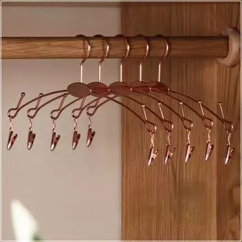 Metal Underwear Bra Rack,Gold Durable Fashion Adults Clothes Hangers Hook,Lingerie Shop Display Hanger with Clips,5/10 Pack 5pcs