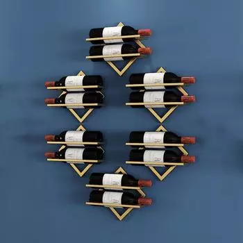 Metal Upside Down Wine Rack 2 Bottle Bottle Display Stand Iron Wine Bottle Holder Bar black-Without Hook