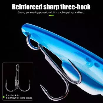 Metal Vib Blade Lure Fishing Vibration3D Hardbait Treble Hook Tackle Pesca Bait gold/3g