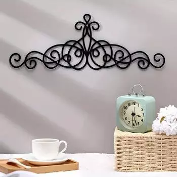 Metal Wall Decor, Traditional Metal Scroll Wall Art Decor, Rustic Iron Wall Medallion Black Metal Scroll Iron Wall Plaque