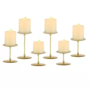 Metal Wrought Iron Vintage Candle Tray Candlestick, Wedding Table Christmas Halloween Decoration