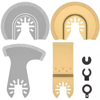 Металл Дерево Лезвие для многофункционального инструмента Быстросъемное полукруглое колебательное пильное полотно Профессиональные алмазные карбидные колебательные лезвия для инструмента 4PCS One set&Multipurpose Cutting