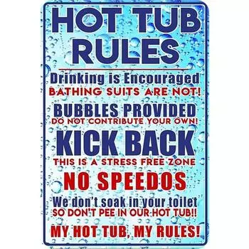 Metall-Whirlpool-Regeln Blechschild rechteckig Eisen Malerei Wanddekoration 20 x