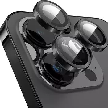 Металл + закаленное стекло Защитное стекло для объектива камеры Защитное черное и серебристое для Iphone 15 14 13 12 11 Pro Max mini Plus ProMax 15Pro For iphone 15 Plus чёрный