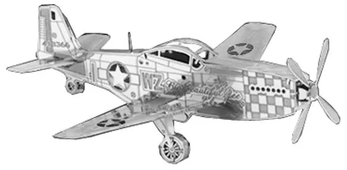 Metallic Nano Puzzle Mustang P-51 TMN-03