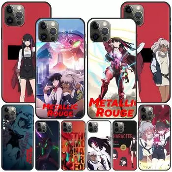 Metallic Rouge Case for Apple iPhone 11 14 13 Mini 15 Plus X XS 12 Pro Max XR Silicone Black Soft Phone Cover iPhone 7(SE 2020)