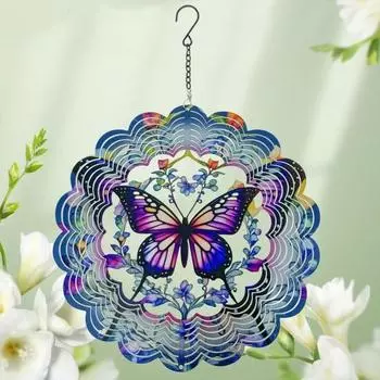Металлическая 3D вращающаяся подвесная бабочка-бабочка, цветная светоотражающая вертушка ветра, садовая бабочка, украшение для женщин, жены Butterfly