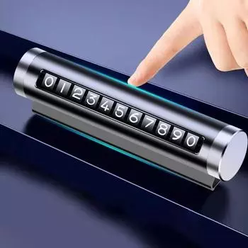 Металлическая автомобильная временная парковочная карта, вращающийся номерной знак телефона, алюминиевые наклейки, парковочная остановка в автомобильном Стайлинге, автоаксессуары чёрный