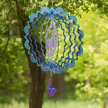 Металлическая бабочка, украшение, ветряная мельница для газона и сада, скульптура для наружного украшения для