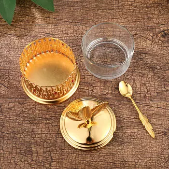 Металлическая банка для специй, горшок для приправ, многофункциональная сахарница с ложкой для ресторанов-буфетов