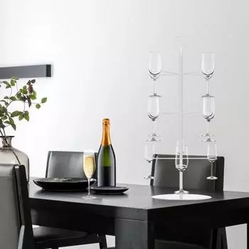 Металлическая башня-подставка для шампанского, 3-х уровневая стойка для бокалов для вина чёрный