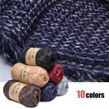 Металлическая блестящая хлопковая пряжа для вязания крючком шерстяная нить Fr ткань шапка шарф 100 г