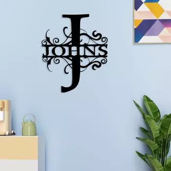 Металлическая буква Yousheng, знак с фамилией, богато украшенная монограмма, буква фамилии, настенный художественный декор, буквы Wordart для входной двери патио дома 12Inch P