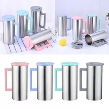 Металлическая бутылка для воды с защитой от ожогов и откидными крышками Кувшин для холодного чая Напитки синий