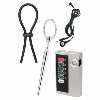 Металлическая бужа и петля для пениса с электрошоком