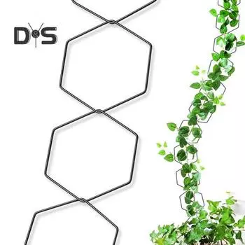 Металлическая цепная решетка для вьющихся растений, внутренняя шестиугольная кольцевая опорная рама для растений, настенное крепление для растений, решетка для выращивания плюща потоса 10pcs