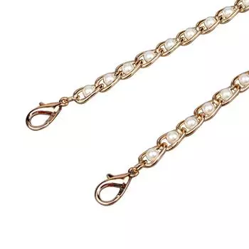 Металлическая цепочка для сумки через плечо с искусственным жемчугом, сменный плечевой ремень с пряжками 110 золотой