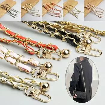 Металлическая цепочка для сумки с регулируемым гладким ремешком, модная сумка с ручкой