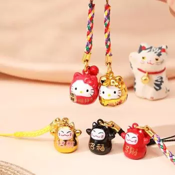 Металлическая цепочка для телефона Lucky Cat Maneki Neko, брелок с котом удачи, подвеска для телефона Lucky Cat, чехол для телефона