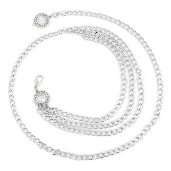 Металлическая цепочка на талию, многослойный пояс на талию, платье, регулируемый декоративный пояс на талию