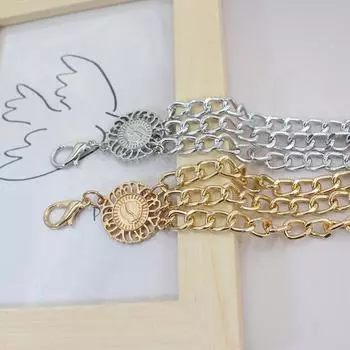 Металлическая цепочка на талию, многослойный пояс на талию, платье, регулируемый декоративный пояс на талию золотой