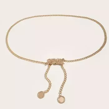 Металлическая цепочка на талию Женский аксессуар Розовая пряжка Модная цепочка для тела в стиле Spice Girl Цепочка-пояс для платья