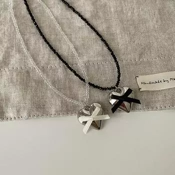 Металлическая цепочка с бантом в виде ленты любви, хрустальное ожерелье, женская легкая роскошная ретро-цепочка премиум-класса, цепочка на ключицу