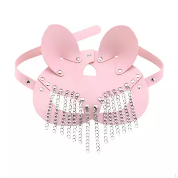 Металлическая цепочка с кисточками, женская маска из искусственной кожи, модная крышка для лица, бал-маскарад для