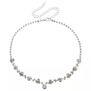 Металлическая цепочка с когтями, стразы, свадебное покрытие, свадебное колье, ювелирные изделия, банкетное колье, аксессуары, женские серебряный