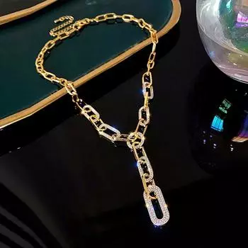 Металлическая цепочка вокруг шеи, дизайн, индивидуальная цепочка на ключицу в стиле хип-хоп, модные ожерелья с преувеличением, ювелирные изделия в готическом стиле золотой