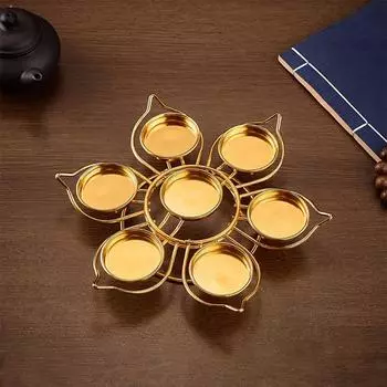 Металлическая чаша для свечей, лотос, масло, лампа, храмы, буддийские принадлежности