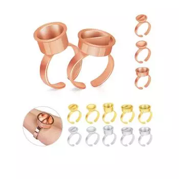 Металлическая чашка для пигмента, колпачок с чернилами для татуировки, набор поддонов, держатель для клея для ресниц, набор чашек для чернил, многоразовые инструменты для микроблейдинга, полуперманентный макияж золотой