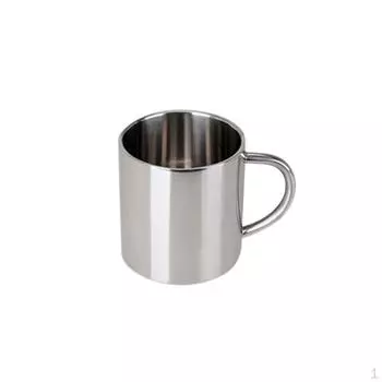 Металлическая чашка из нержавеющей стали, детская кружка для напитков, идеальная для походов, кемпинга, серебро, 220 мл