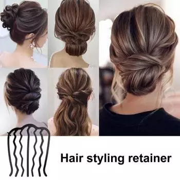 Металлическая черная заколка для волос, женская заколка для волос, расческа, грязная булочка, заколка для волос, боковая расческа для волос, прическа, палочка для волос, инструмент для укладки волос чёрный