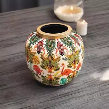 Металлическая цветная ваза для цветов Meena Work Декоративный акцентный цветочный горшок Артефакты для дома Небьющийся центральный стол Полка Витрина Консоль Декор для гостиной