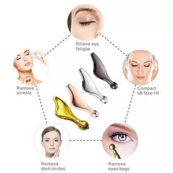 Металлическая доска Гуаша Массажер для лица Дельфин Шариковый ролик Скребок из цинкового сплава Подтяжка лица Массаж Красота Уход за кожей Гуаша Инструмент для красоты золотой