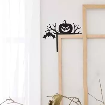 Металлическая дверная накладка на Хэллоуин, уникальная летучая мышь, тыква, ведьма, кошка, дверной угол, домашний декор для дверного угла, угла окна C
