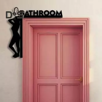 Металлическая дверная рама, украшение, сплав, черный, комната для размышлений, знак на углу двери в ванную комнату, металлическое настенное искусство, украшение на край передней двери, украшение для сиденья A чёрный