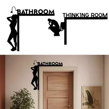 Металлическая дверная рама, украшение, сплав, черный, комната для размышлений, дверь в ванную, угловой знак, металлическое настенное искусство A чёрный