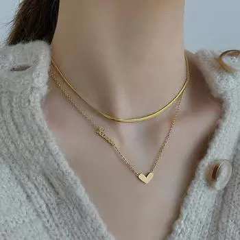 Металлическая двухслойная буква LOVE титановая сталь ожерелье европейская и американская персонализированная цепочка для воротника Love Hip Hop супер крутая цепочка для женщин 40CM