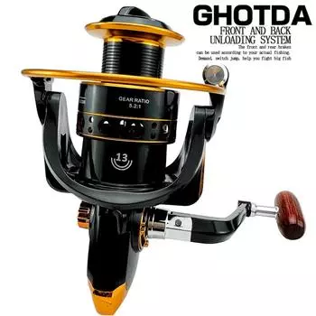 Металлическая глубокая спиннинговая рыболовная катушка серии 1000-7000, левый и правый рокер, поворотный стол, спиннинговая катушка для морской воды 1000 чёрный