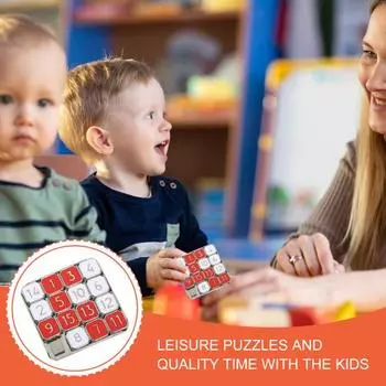 Металлическая головоломка с цифрами, 15 сеток, цинковый сплав, настольная игра с цифрами, головоломка, тренировка логики и внимания, образовательная игрушка-слайдер красный/белый