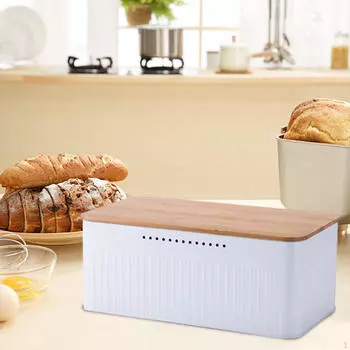 Металлическая хлебница, для кухонной столешницы, контейнер для хранения хлебобулочных изделий, белый