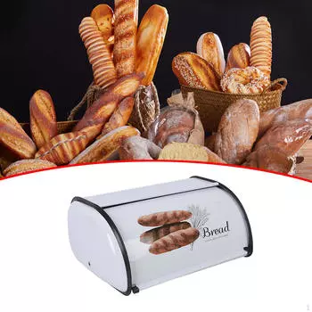 Металлическая хлебница с рулонной крышкой, компактный переносной держатель для хранения на прилавке