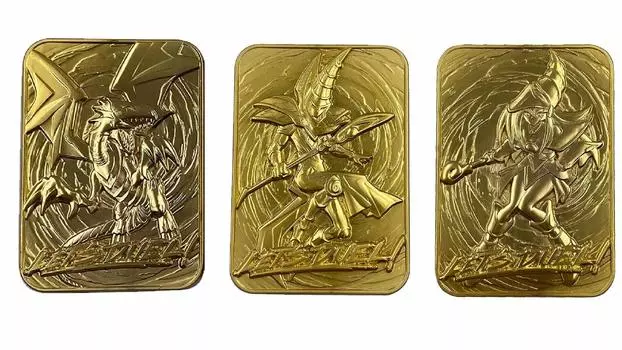 Металлическая карта Fanattik 24K Blue Eyes Black Magician Black Magician Girl Набор из 3 штук с серийным номером Ограниченный тираж 5000 штук Yu-Gi-Oh!