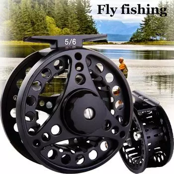 Металлическая катушка для ловли нахлыстом для речной рыбалки, сменная сменная катушка премиум-класса из литого под давлением алюминия для пресной воды чёрный